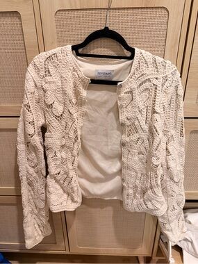 Peppermayo Ivory Crochet Openwork Cardigan